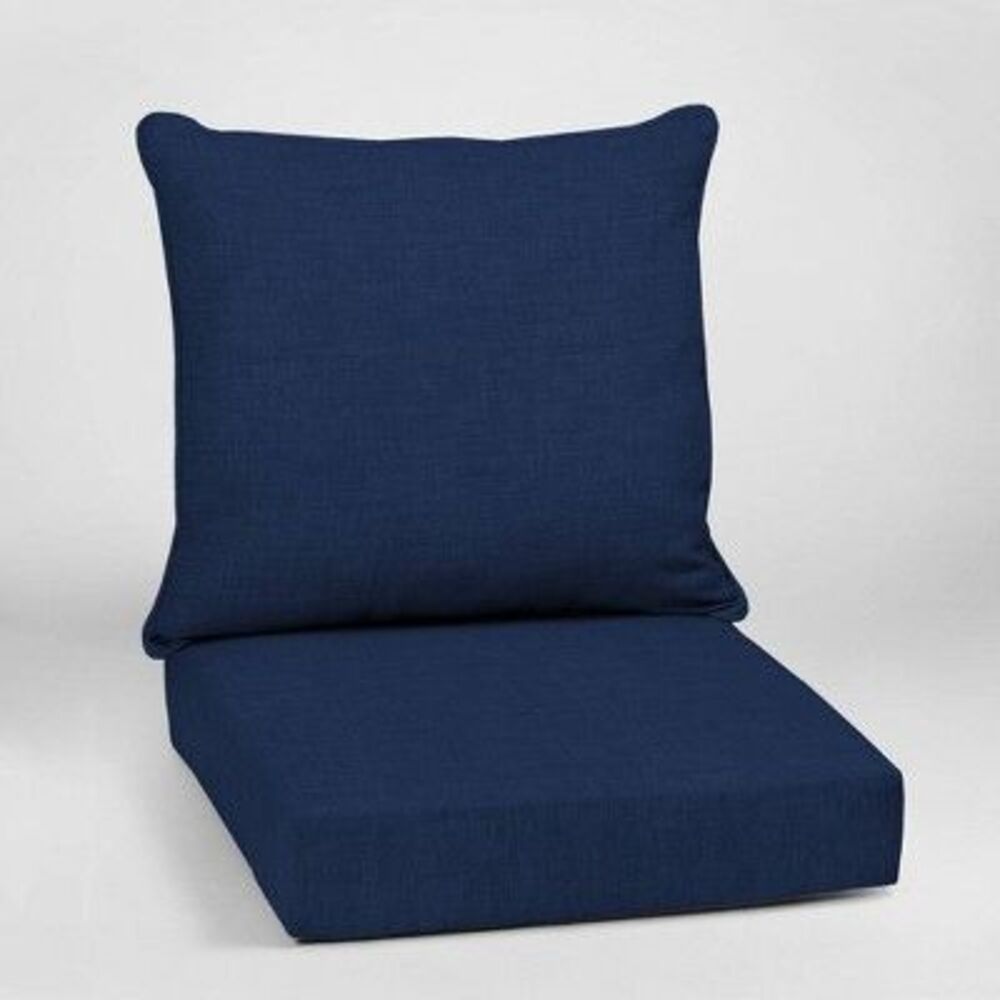 Open Box - Arden - Leala Texture Deep Seat Outdoor Cushion Set Sapphi Sapphire